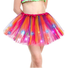 Kefiyis Tulle Skirt Kids Girls Tutu LED Fairy Lights Tutu for Ballet Halloween Carnival Party Dance Fancy Dress