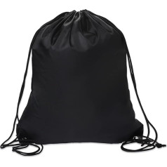 Sliverdew Drawstring Bag, Black PE Bag Drawstring Gym Bag String Swimming Bag Drawstring Backpack for Sports, Gym, Travel, Swimming, Beach