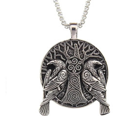 Viking Odin Raven Pendant Necklace, Odin's Raven Rune Pendant – Powerful Viking Jewellery for Men and Women – Stainless Steel Necklace with Nordic Mythology and Celtic Runes Runes Jewellery, Stainless