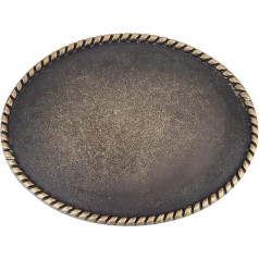 BENECREAT Replacement Belt Buckle Vintage Rope Top Vintage Oval Blank Belt Buckle For All Festivals And Occasions As Gifts, Inner Diameter: 40 x 15 mm