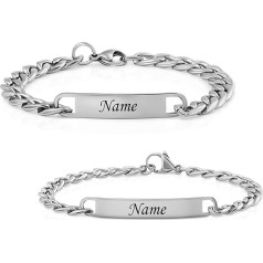 Partner Bracelets with Engraving | Personalised Bracelets | Bracelet with Engraving | Friendship Bracelet | Couple Bracelet | Personalised Partner Bracelet | Stainless Steel Bracelet for Couples