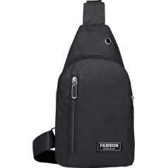 Shoulder Bag Men Women Anti-Theft Sling Chest Bag Waterproof Chest Bag Lightweight Crossbody Bag Pack Shoulder Bag for Outdoor Travel Hiking Jogging Climbing Cycling Running, black