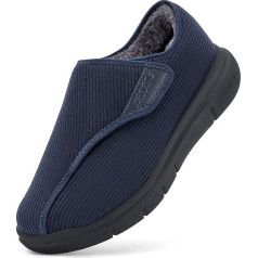 FitVille Diabetic Slippers Men's Winter Extra Wide Warm Lined Shoes Men's Winter Slippers