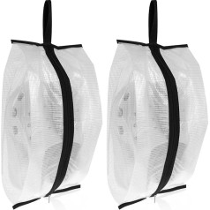 Pack of 2 Shoe Bags, Shoe Storage Bags, Large, Dustproof Drawstring Shoe Bags with Transparent Slot, Portable Waterproof Packaging Organiser for Daily Use and Travel, transparent, Portable
