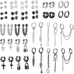 ASH'S CHOICE 12 Pairs Stainless Steel Stud Earrings Set for Men and Women, Small Round Flower Ball and Square Stud Earrings with Zirconia Diamond, Stainless Steel Stud Earrings Set in 3, 4, 5, 6, 7.8