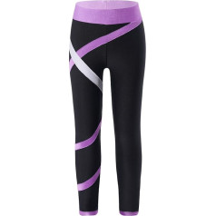 TiaoBug Girls' Sports Leggings in Beautiful Contrast Colours Dance Running Tights Fitness Yoga Pants