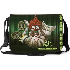 Veit'S Gute Laune TAB0272H Shoulder Bag Laptop Bag School Bag College Bag with Cat Motif Royal Silly Cats Silly Herbert, black