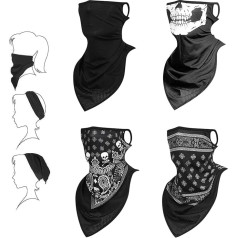 flintronic Multifunctional Scarf Face Mask Elastic Tube Scarf Mouth Guard Mask Men/Women Neckerchief Headwear Sun Protection Mask Balaclava Loop Scarf for Yoga Running Hiking