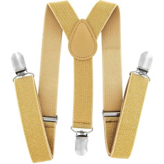 axy Children's Boys Braces Y Shape Wide 2.5 cm with 3 Strong Clips Can be Combined with Bow Tie - Plain Colours