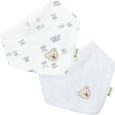 Steiff Neckerchief Set of 2, One Size, Bright White, Children's Neckerchief, Baby Neckerchief, Neck Cover for Babies, Soft and Comfortable, Neck Protection, Machine Washable