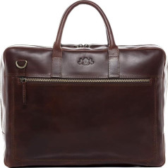 SID & VAIN Dixon Large Laptop Bag - 15.4 Inch Laptop Business Bag - Shoulder Bag Briefcase with Laptop Compartment - Leather Bag Men and Women Handmade, Brown cognac, briefcase