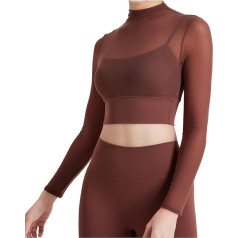 Generisch Yoga Set Women's Clothing 2-Piece Leisure Women's Mesh Yoga with Long Sleeves, Chest Pads, Quick-Drying Sports Bra Top, Yoga Outfit, Women's Set, Short Shorts Set