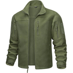 MAGCOMSEN Men's Outdoor Fleece Jacket, Windproof Tactical Army Jacket with 7 Pockets, Warm Stand-Up Collar, Hunting Jacket, Winter Full Zip Transition Jacket for Hiking, Work