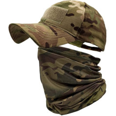 ehsbuy Camo Hats for Men with Cooling Neck Gaiters Baseball Caps Face Scarf Mask Army Tactical Military Hat Neck Tube Snoods for Running Hunting Camping Cycling Fishing Outdoor Sports