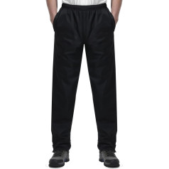 iCreek Men's Rain Trousers, Waterproof Lightweight Trousers, Cycling, Trekking, Outdoor, Breathable Trousers (Black, Medium/30 Inseam), black