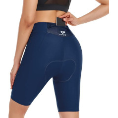 DIFOS Women's Cycling Shorts Padded High-Waist Cycling Shorts with 4D Seat Padding Cycling Shorts Quick Drying Back Pocket