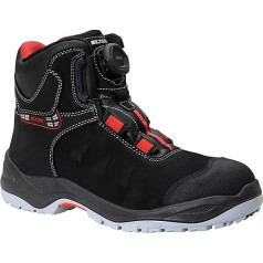 ELTEN TILL BOA Mid ESD S3 Safety Shoes for Men and Women Leather Steel Toe Cap Lightweight Heavy Duty Black/Red Size 8