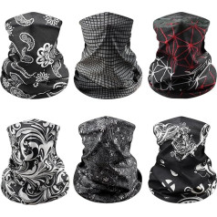 Awumbuk Neckerchief Men & Women Pack of 6 Multifunctional Scarf Unisex Seamless Bandanas Tube Scarf Men's Windproof Neck Warmer Motorcycle Loop Scarf Men for Outdoor Work Cycling Running
