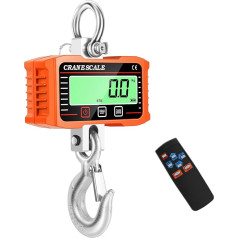 Hanging Scales with Remote Control, 2000 kg, 4000 lbs, Digital Hanging Scale, Electronic Crane Scale, Train Scales with Precise Sensor & LCD Display, Wild Scales Mini Scales with Hooks for Farm,