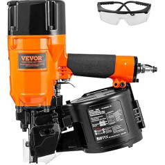 VEVOR CN83N Air Stapler 50-83mm 15 Degree Compressed Air Nail Gun with Tool-Free Depth Adjustment, 70-120 PSI Air Nailer for Cladding, Panelling, Wood Fencing, Decking