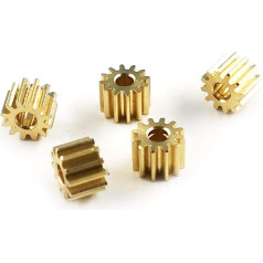 JUN-STORE SENMIAO-Gear 122A 121.5A 0.3M Messing Ritzel 12 Zähne Dicke 4 mm Mechanisches Kupfer Getriebe Loch 1,5/2 mm 5 Stück Enge kleine Modulus Zahnräder (Lochdurchmesser: 1,48 mm, Anzahl der Zähne