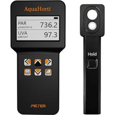 AH-PARUV Quantum PAR Meter, 320-750 nm, Red, Blue Light Separated PPFD, Test UVA Radiation Intensity, 3 and 13 ft Cable, Record History PAR