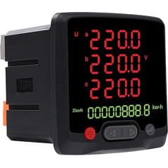 Stromzähler 3 phasen Drehstromzähler AC 0-500V 0-5A LCD-Digitalanzeige kann die Spannung Strom 8 Arten von Werten zu messen, Einstellung von spannung Alarm, RS485 serielle (86 * 86mm)