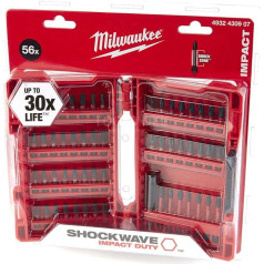 Milwaukee 4932430907 Screw Set 56 Pieces Shockwave GEN II Red
