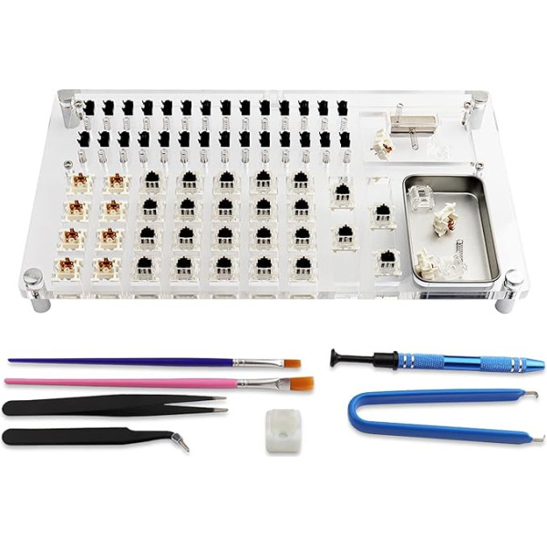 JakeTsai Lube Station Switch Tester Opener Platform Set for Mechanical Keyboard Switches Tester Lubing Station Custom Cherry Switches Lube Modding Station