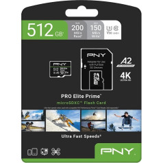 Microsdxc elite prime 512gb atmiņas karte + sd adapteris