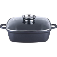 Santorin roasting dish (cast aluminium incl. glass lid with aroma knob, induction) black