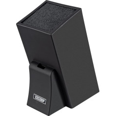Black Knife Block without Knife Unequipped Universal Knife Block Stable with Bristle Insert Strong Hold for Knives