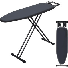 Deluxe Ironing Board VIOFOTT, Ironing Board, Made of Thick Steel, Foldable, Height Adjustable 65-95 cm, Suitable for Most Steam Ironing Stations, Size 34 x 120 cm, Black