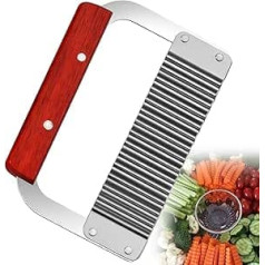 NUOOO Potato Slicer, Crinkle Knife, Stainless Steel Wavy Blade, Chip Cutter, Salad Cutter, Vegetable Cutter, Crinkle Cutter Tool