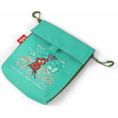 Jata HOGAR HPOR7202 Reusable Snack Bag with Velcro Name Tag with Hanger and Carabiner Waterproof Interior Recycled Material