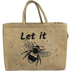 Domelo Shopping Basket. Jute Shopper Bag, Large Shopping Bag, Water Resistant Beach Bag, Jute Bag as Bath Bag, Shopping Bag, Basket Bag. Sustainable Vegan Tote Bag, beige