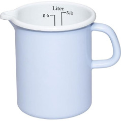 Riess, 0337-127 Kitchen Dimensions 9 cm, 0.6 L, Enamel, Classic Edition Nature Blue Light, 0.333 kg, 0.5 Litre, 14.5 x 10.1 x 12 cm