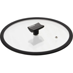 Moneta 0004124530 Flat Lid Silicone Edge and Knob 30 cm Transparent and Black