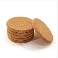 Cork Trivets for Hot Dishes, 6 Pieces, Pot Holders for Kitchen Countertops, Multipurpose Cork Coasters for Table, Tableware, Pots, Pans and Plants, 7.5 Inch