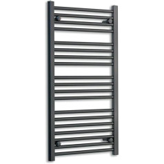 Turkish Zone 500mm Wide Black Flat Towel Rail Bathroom Radiator Central Heating Turkish Zone (500mm x 1000mm)