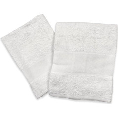 Panini Textiles, Set / Pair of Hand Towels, Large and Small, Aida Fabric 9 cm for Embroidery, 100% Cotton, Made in Italy - Guest Towels, Towels for the Bathroom