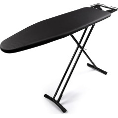 Folding Ironing Board, 110 x 33 cm, Non-Slip Deluxe Ironing Stand, Extra Wide Ironing Board, Heat-resistant Ironing Board Cover with Steam Iron Rest, Suitable for Most Steam Ironing Stations
