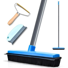 PCVANLEY Pet Hair Remover, Carpet Knocker Kit, 120 cm Adjustable Long Handle Brush with 2 Pieces Handheld Pet Hair Remover, Suitable for Carpet, Furniture, Stairs Hair Removal