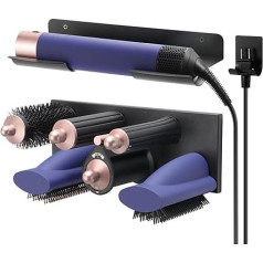 MyLifeUNIT Storage Holder for Dyson Airwrap Curling Iron New Complete Metal Wall Mount for Dyson Air Wrap Accessories Organizer with Non-Slip Silicone Pad for Bathroom, Bedroom