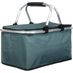 Brandsseller Shopping Basket Cooler Basket Shopper Lunch Bag Cooler Bag Picnic Basket Foldable Approx. 46 x 23 x 27 cm Grey