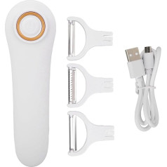Electric Peeler for Fruit and Vegetables - 3-in-1 Electric Peeler Set, Julienne Peeler Cutter USB Rechargeable Kitchen Aid for Apples, Potatoes, Carrots, Cucumbers