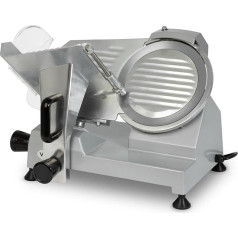 Gastro Electric Slicer with 120 W, Blade with 220 mm Diameter, Cutting Thickness 0 to 12 mm, All-purpose Slicer with Aluminium Casing, Includes Whetstone
