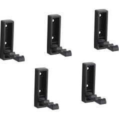 BGL Set of 5 Black Heavy Duty Space Saving Metal Hooks with Hidden Square Design Ideal for Jackets, Towels and Bags for Bathroom, Kitchen and Hallway