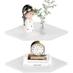 JJL Corner Shelf Wall Hanging, Wall Corner Shelf with Line Hole, Set of 2, Used for Wall Corner Decoration and Storage Function, Often Used for Bedroom Wall Decoration, Interior Wall Corner Decoration