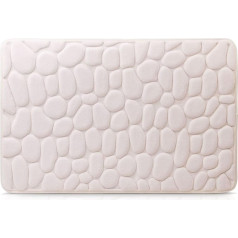 Amago - Microfibre Bath Mat Stone Look 100% Polyester 50 x 80 cm Cream